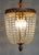 Brass Lead Crystal Pearl Three Lights Chandelier, 1960s For Sale - Image 10 of 11
