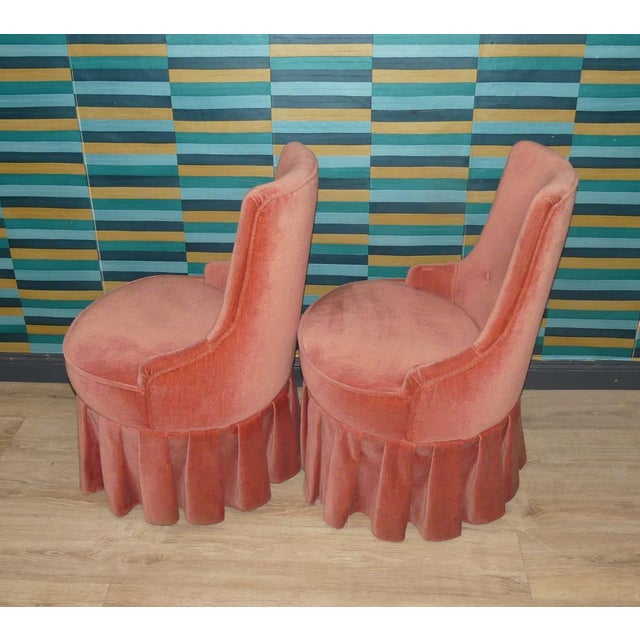 Textile Boudoir Armchair with Peplum Flounce and Box Pleat, 1988 For Sale - Image 7 of 10