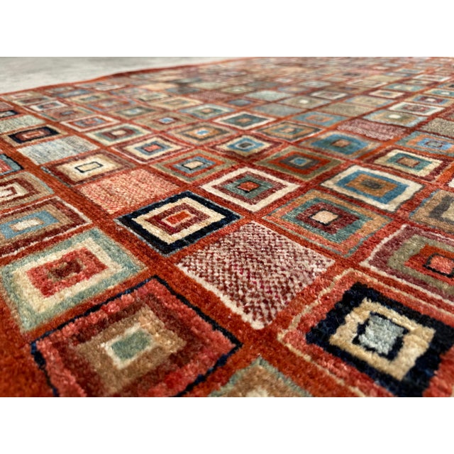 Textile Vintage Hand-Knotted Pakistani Gabbeh Wool Textile Art Rug For Sale - Image 7 of 12