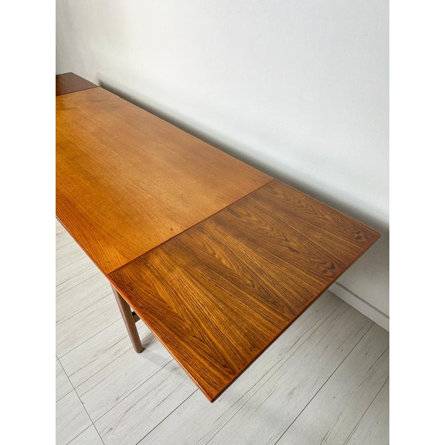Brown Vintage Danish Extendable Dining Table in Teak, 1960s For Sale - Image 8 of 9