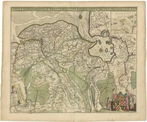 Antique Map of the Dutch Province of Groningen by De Wit, 1680