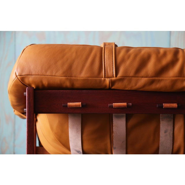 Percival Lafer Mp-91 Sofa: Jatoba Wood & Caramel Leather, Mid-Century Modern For Sale - Image 6 of 15