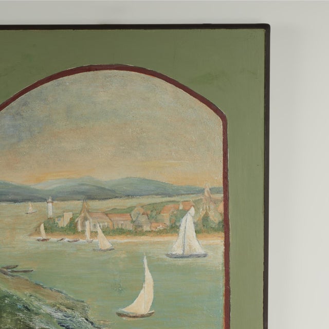 Pair of Italian Painted Panels With Sailboats For Sale - Image 13 of 18