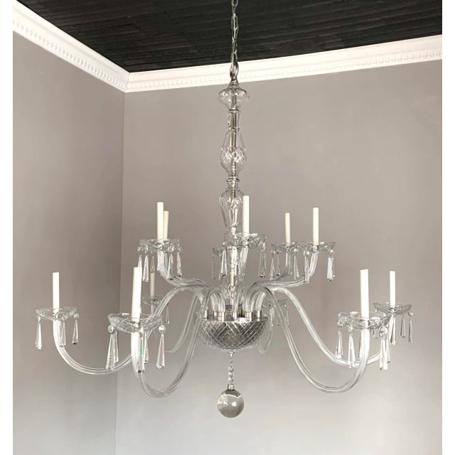 1990s Large Transitional Czech Crystal Chandelier For Sale In New York - Image 6 of 7