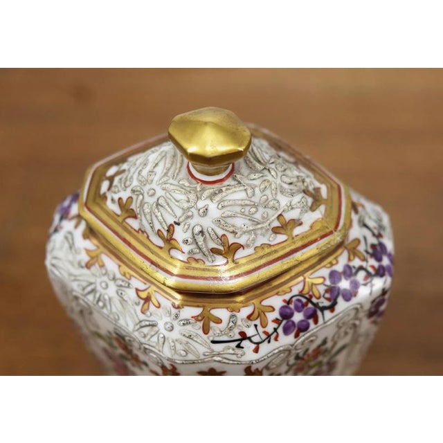 Black Hand-Painted Porcelain Vases with Samson Lids and Coats of Arms, Set of 2 For Sale - Image 8 of 12