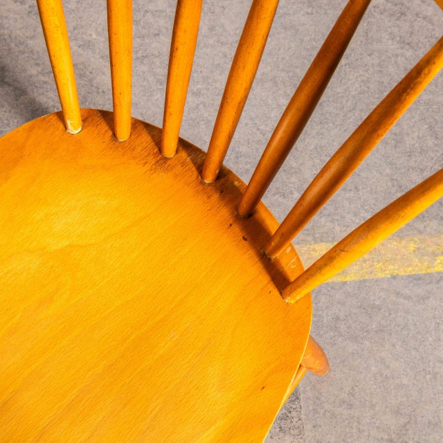 1950s Stick Back Dining Chairs from Ton, 1950s, Set of 4 For Sale - Image 5 of 12