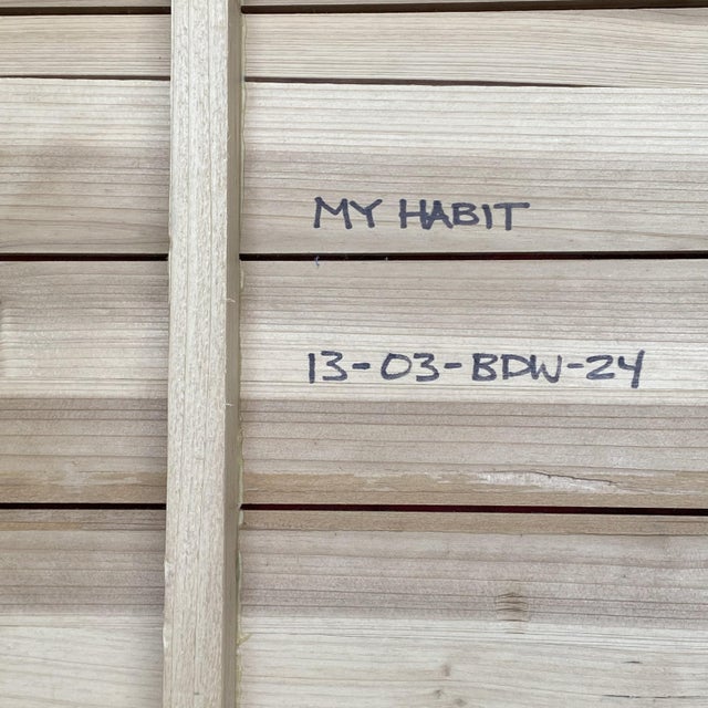 Red Parvez Taj “My Habit” Abstract Wood Wall Art – Signed Fine Art Print on Reclaimed Wood, Coa Included For Sale - Image 8 of 9