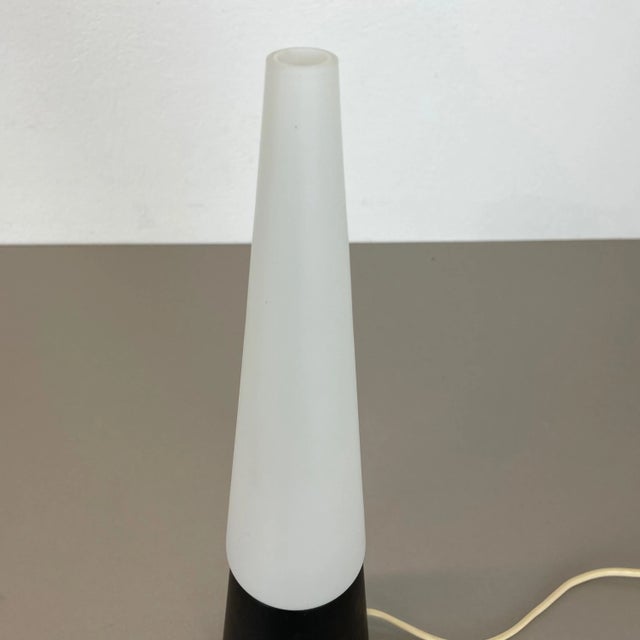 Metal Swedish Glass and Wood Cone Table Light from Hans-Agne Jakobsson, Markaryd, 1960s For Sale - Image 7 of 17