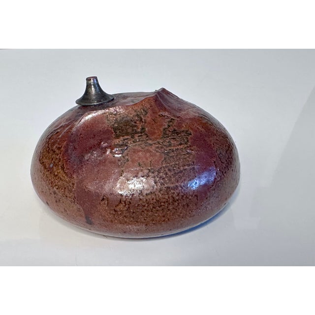 Sculptural Studio Ceramic Art Oil Lamp from Aage Würtz, Denmark, 1970s For Sale - Image 12 of 12
