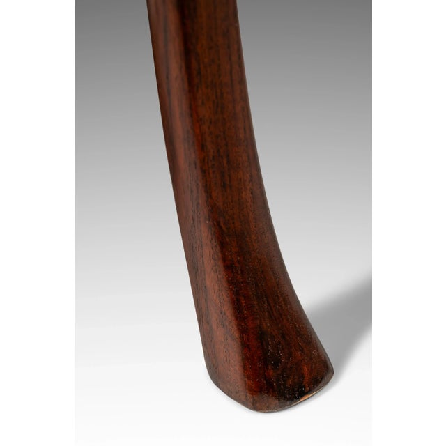 1950s Mid-Century Modern Coffee Table in Walnut W/ Travertine Top Attributed to t.h. Robsjohn Gibbings, Usa, C. 1950's For Sale - Image 5 of 12