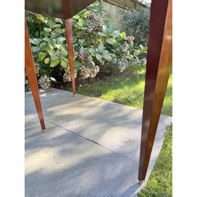 Flame Mahogany Demi-Lune Accent Table For Sale - Image 12 of 18
