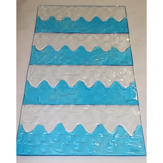 Mid-Century Modern "Laguna" 1990s Murano Hand Cast Glass Set of 4 Panels For Sale - Image 3 of 13