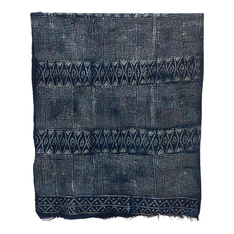 Stellar Indigo Mud Cloth Throw | Chairish