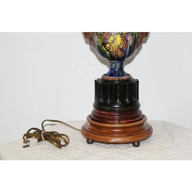 Italian Majolica Lamp For Sale In San Francisco - Image 6 of 8