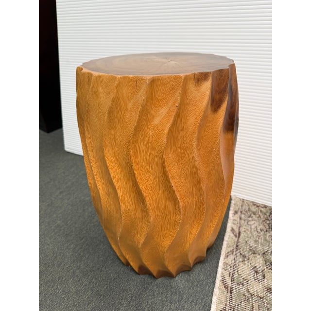 Late 20th Century Organic Modern Maple Wood Stools, Pair For Sale - Image 5 of 12