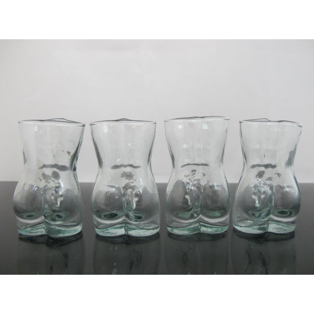 Nude Male Torso Anatomically Correct Clear Cocktail Party Shot Glass Set of 8 For Sale - Image 4 of 9