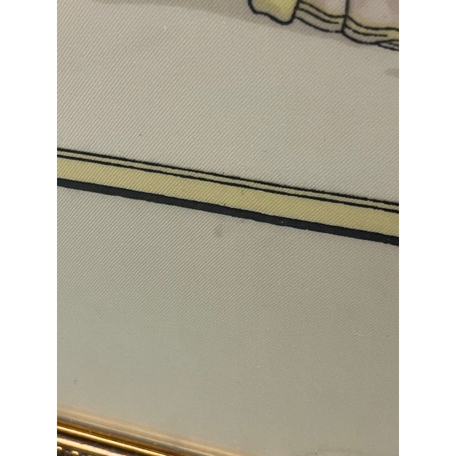 Cream Vintage Framed Hermes Scarf Costumes Des Dames For Sale - Image 8 of 16