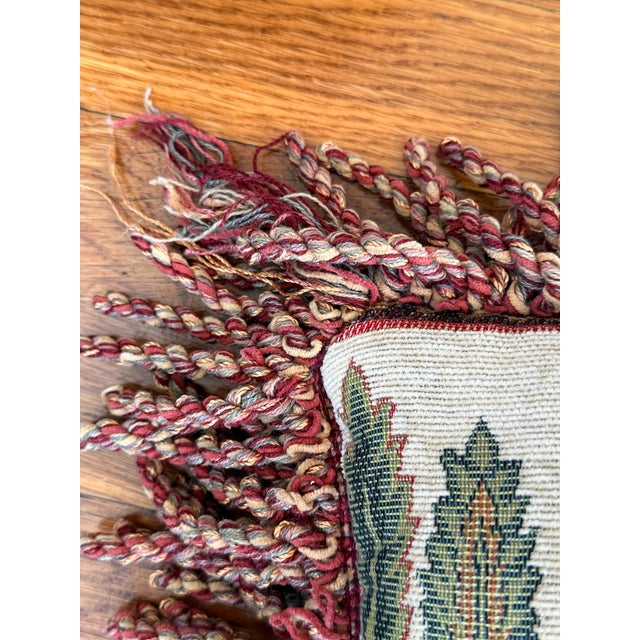 1990s Late 20th Century Tapestry Stag Pillows With Bullion Fringe, a Pair For Sale - Image 5 of 6
