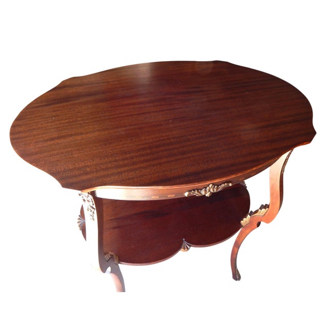 Early 20th Century Louis XV Style Mahogany Two-Tier Center Table, Early Century For Sale - Image 5 of 11