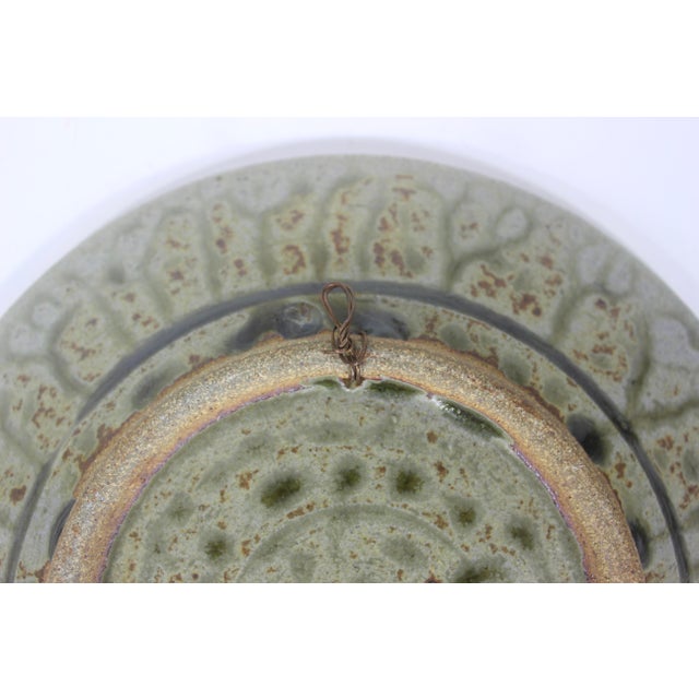 1970s Vintage Studio Pottery Wall Plate For Sale - Image 5 of 10