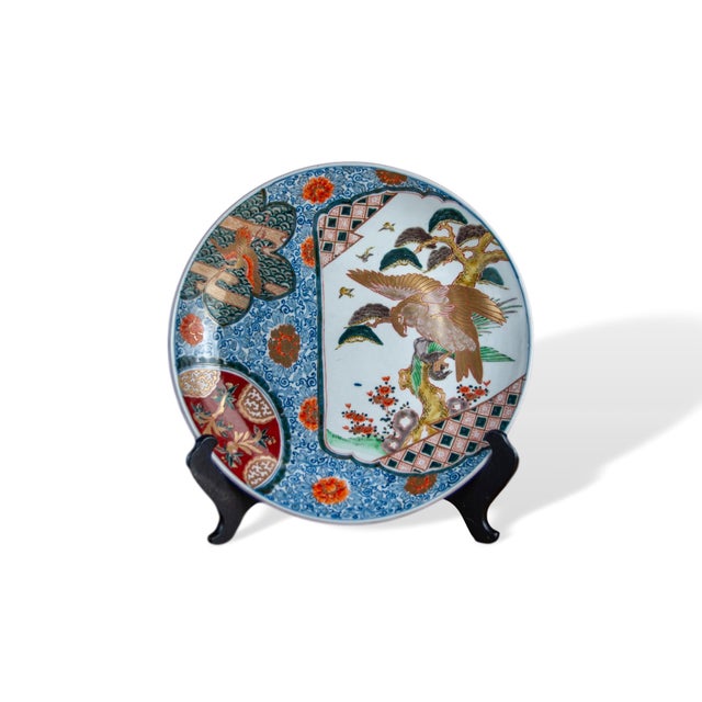 Late 19th Century Imperial Imari Charger With Gilded Eagle and Gilded Flying Crane For Sale - Image 11 of 11