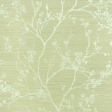 Sample - Schumacher Twiggy Sisal Wallpaper in Fog For Sale
