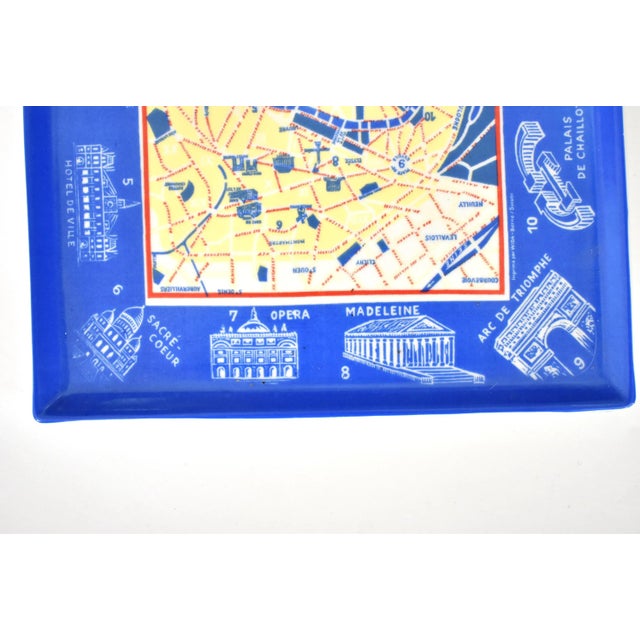 Vintage Map of Paris Plate For Sale In San Francisco - Image 6 of 11