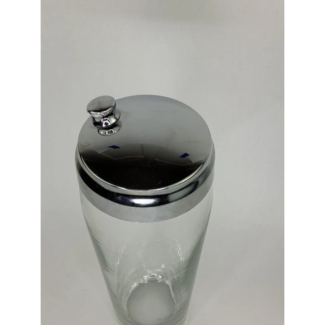 Vintage Large Tall Classic Cocktail Shaker. Measures 10" high x 3 1/2" across at top/2 3/4" across at bottom.