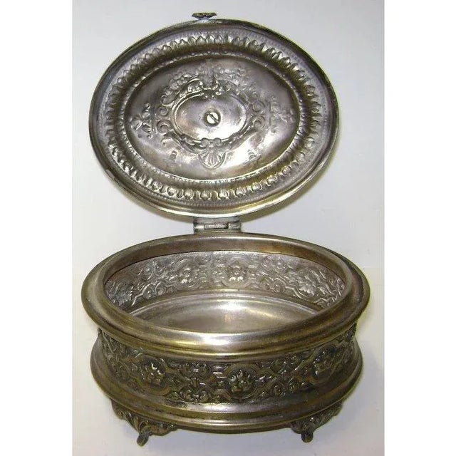 WMF Jewelry cask Signed B.Buch Silver plate originally ,mostly worn off Signed and numbered Warszawa 22 5 1/2' long 5"...