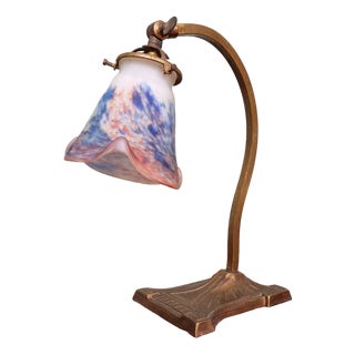 Art Deco Desk Lamp by Le Verre Français, 1920s For Sale