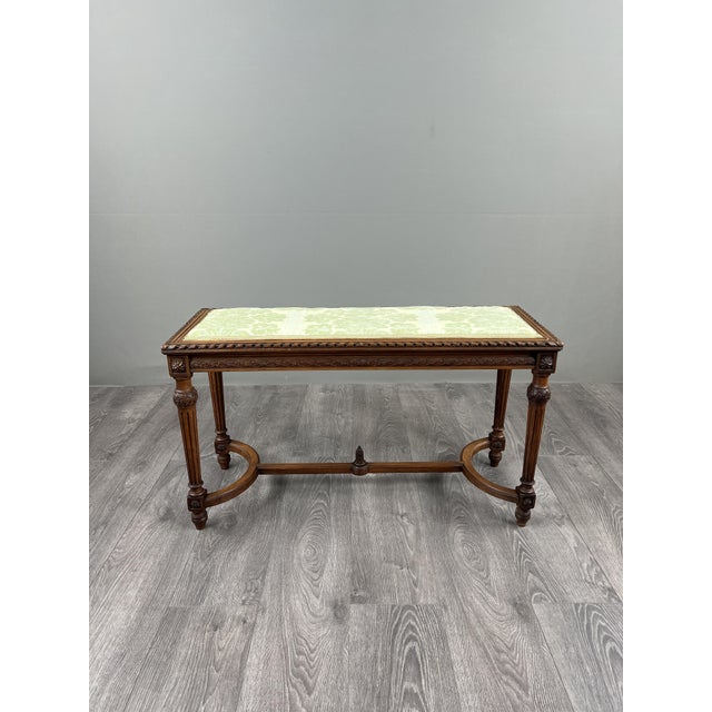 Louis Xvi Style Carved Wooden Bench, 19th Century For Sale - Image 5 of 7