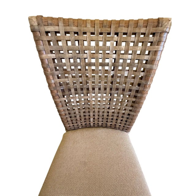 McGuire Set/6 Rattan Leather Dining Chairs For Sale - Image 9 of 10