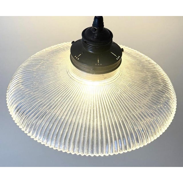 Early 20th Century Art Nouveau Prismatic Glass Pendant Light from Holophane, Germany, 1910 For Sale - Image 5 of 17