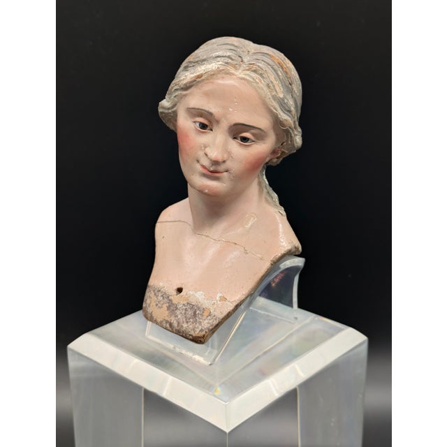Sculpture Materials Late 18th Century Neapolitan Glass-Eyed Santon Head For Sale - Image 7 of 10