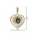 Late 20th-Century 14k Yellow Gold Natural Sapphire and Diamond Heart Pendant For Sale - Image 4 of 4