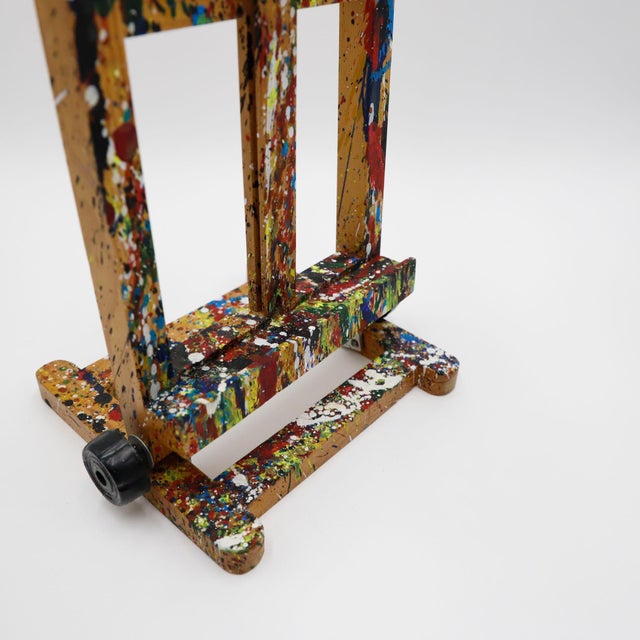 Vintage Mexican Painted Wood Artist Easel For Sale - Image 11 of 17