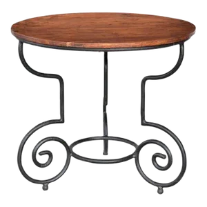 Round Table With Ion Lags| Farmhouse Side End Table| Small Round Table| Eclectic Cocktail Table| Handmade Table | Entryway Pedestal Table
