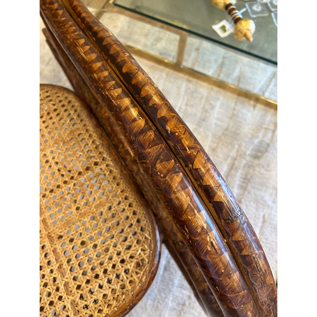 Rattan and Double Caned Rocking Chair For Sale - Image 4 of 12