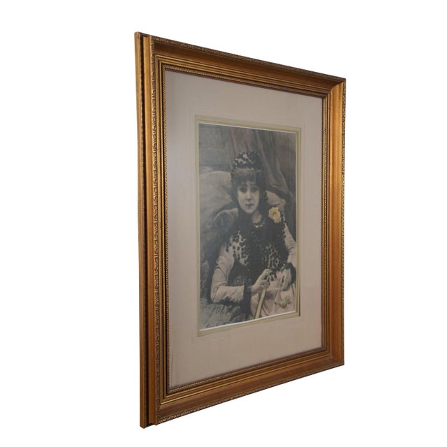 Late 19th century hand colored engraving depicting "Esperando el Carruaje" (Waiting for the Carriage) by Alfredo Perea,...