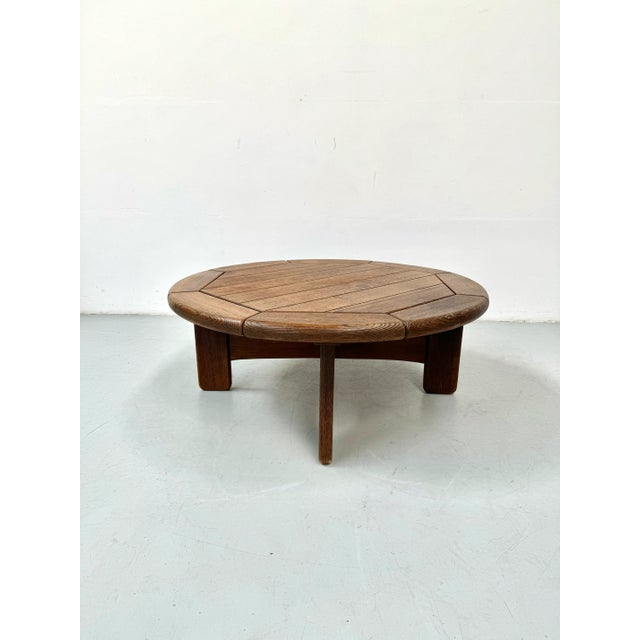 Vintage Danish Brutalist Coffee Table in Oak, 1960s For Sale - Image 9 of 11