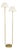 Polly Double Arm FloorLamp, Natural Brass with Oyster Scalloped Shade For Sale