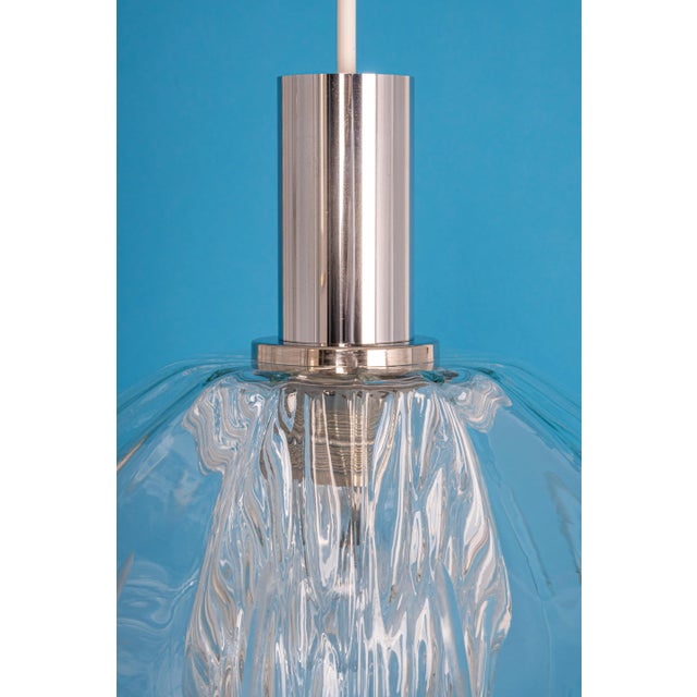 Large German Glass Pendant Light in Tulipan Form by Cosack, 1970s For Sale - Image 10 of 11