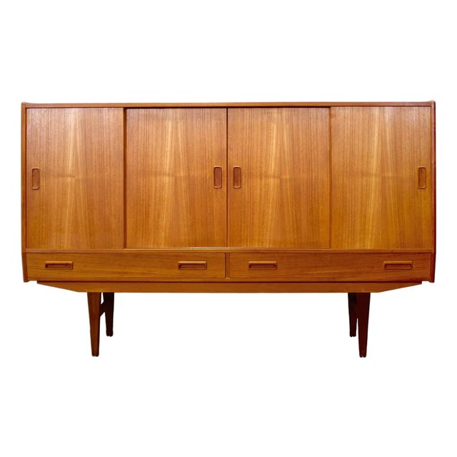 Westergaards Møbelfabrik Teak Model #29 Tall Sideboard / Highboard Attributed to Børge Dam For Sale