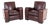 Art Deco Club Chairs in Walnut and Leather, Set of 2 For Sale
