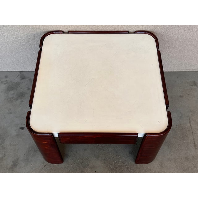 Set of Mid Century Modern Coffee Tables With Curved Legs and White Top For Sale - Image 10 of 13