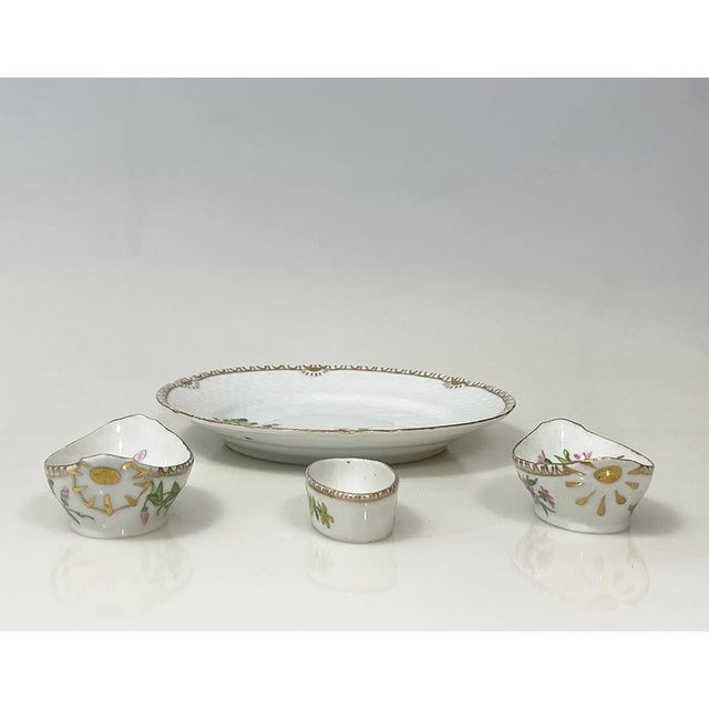 Flora Danica Porcelain Set by Bing & Grøndahl, Denmark, 1920s, Set of 4 For Sale - Image 6 of 12