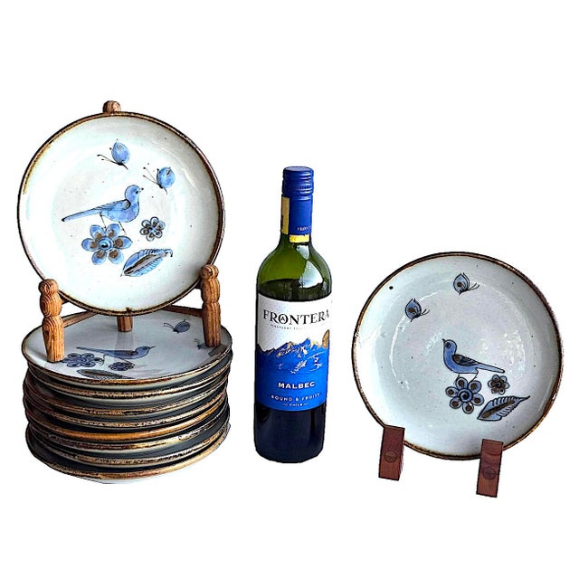 Mexican Vintage Set of Tonala El Palomar Blue by Ken Edwards Pottery Dinnerware, 31 Pieces For Sale - Image 3 of 14