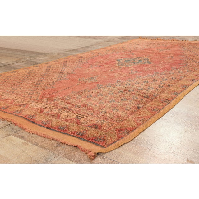 Terra Cotta Vintage Taznakht Moroccan Rug, 05'04 X 09'08 For Sale - Image 8 of 10