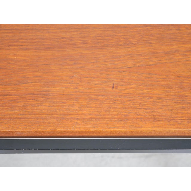 Teak Coffee Table with Black Metal Frame by Eduard Ludwig for Lotos Werkkunst, Germany, 1960s For Sale - Image 17 of 18