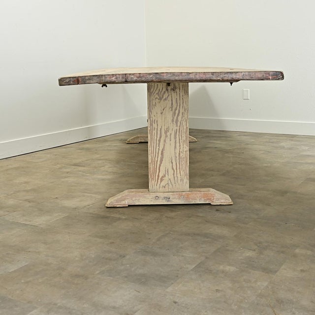 Swedish Gustavian Massive Trestle Base Dining Table For Sale - Image 10 of 12